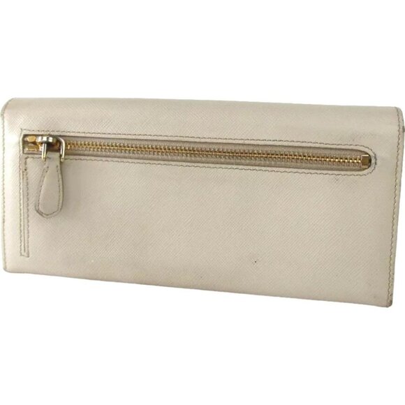 840136AM (C1) Prada Wallet Long Ivory Leather - Picture 2 of 12